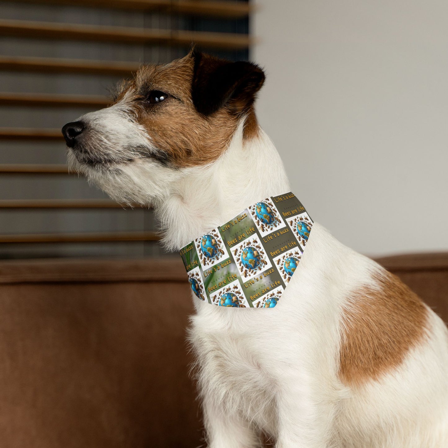 Bees are life pet bandana - never let go with the included adjustable buckle up black collar