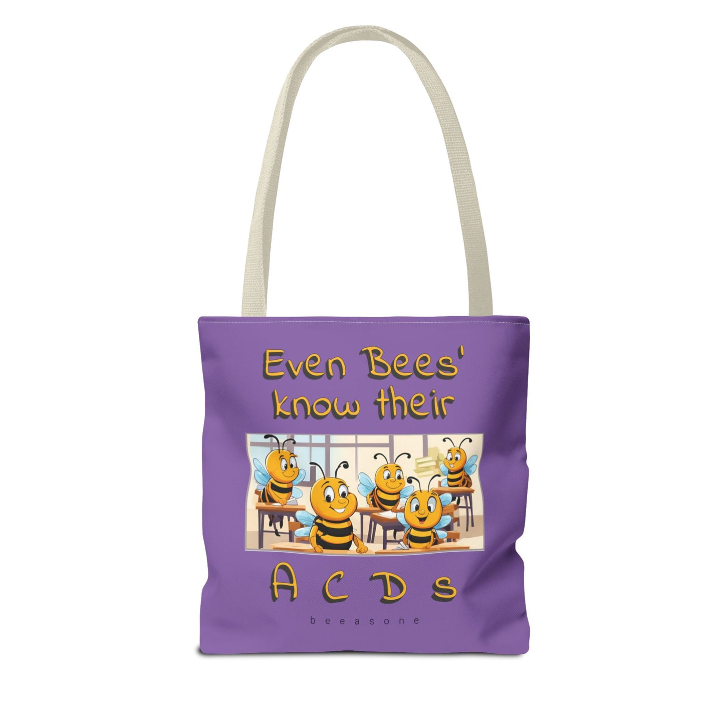 Even bees know their A C D s beeasone stylish purpil Tote Bag Special Spelling Bee Promotion