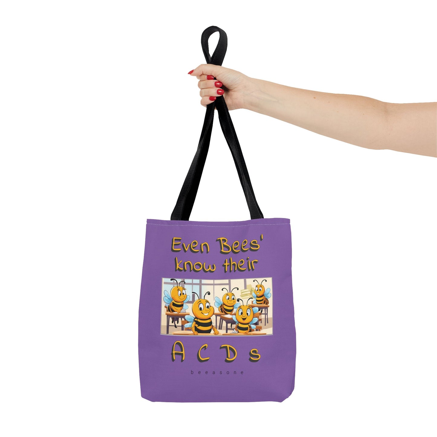 Even bees know their A C D s beeasone stylish purpil Tote Bag Special Spelling Bee Promotion