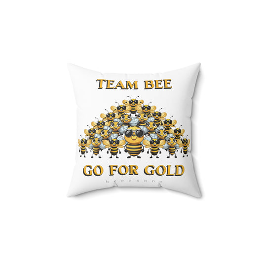 Team bee go for gold beeasone square cushion / Pillow