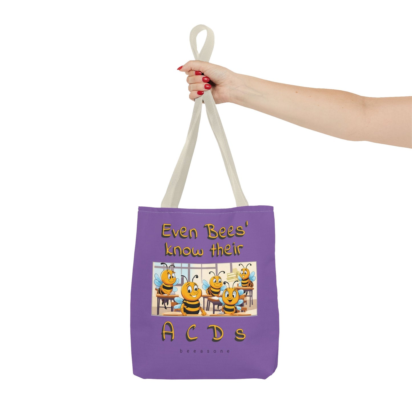 Even bees know their A C D s beeasone stylish purpil Tote Bag Special Spelling Bee Promotion