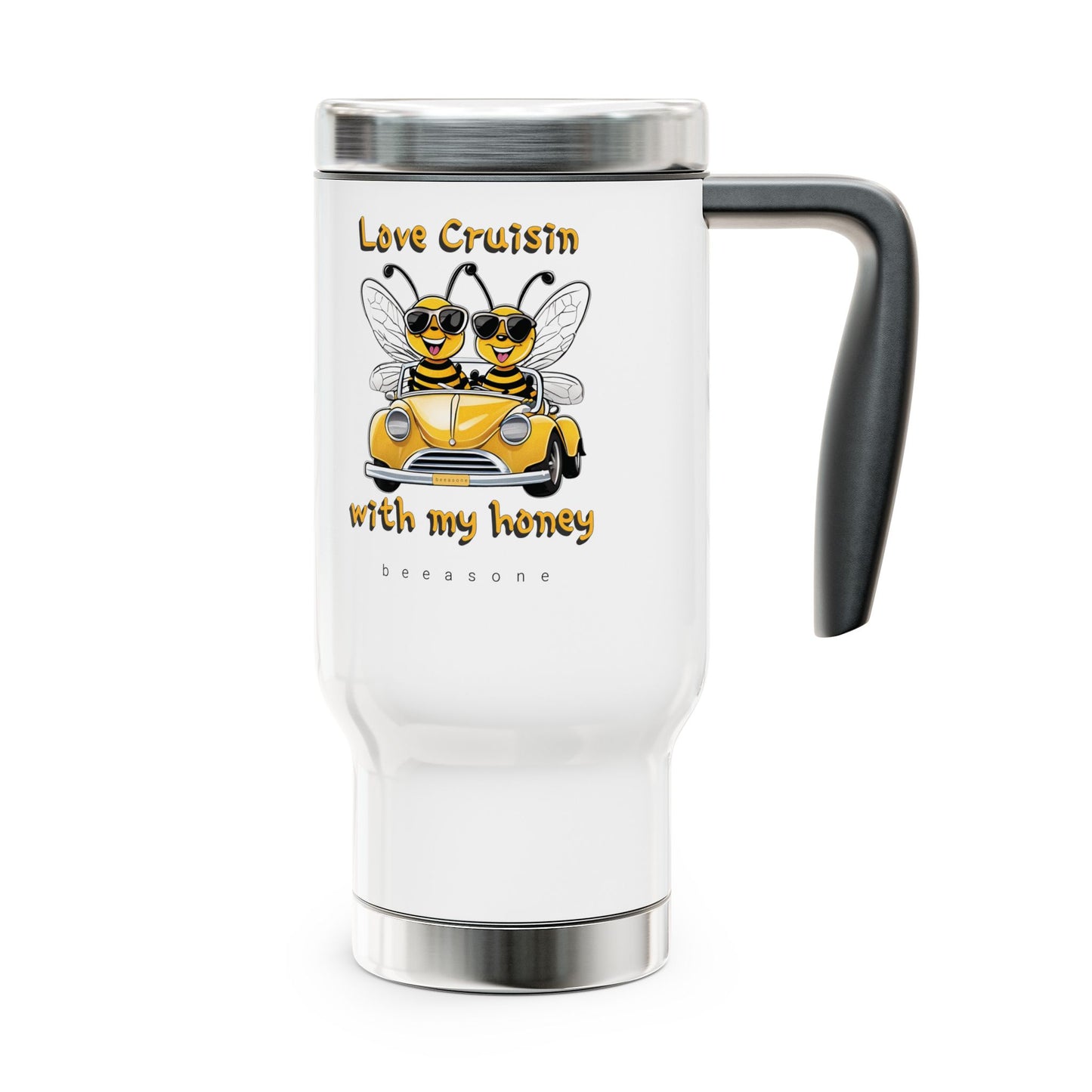 Love cruisin with my honey beeasone Stainless Steel Travel Mug with Handle, 14oz (410mls)