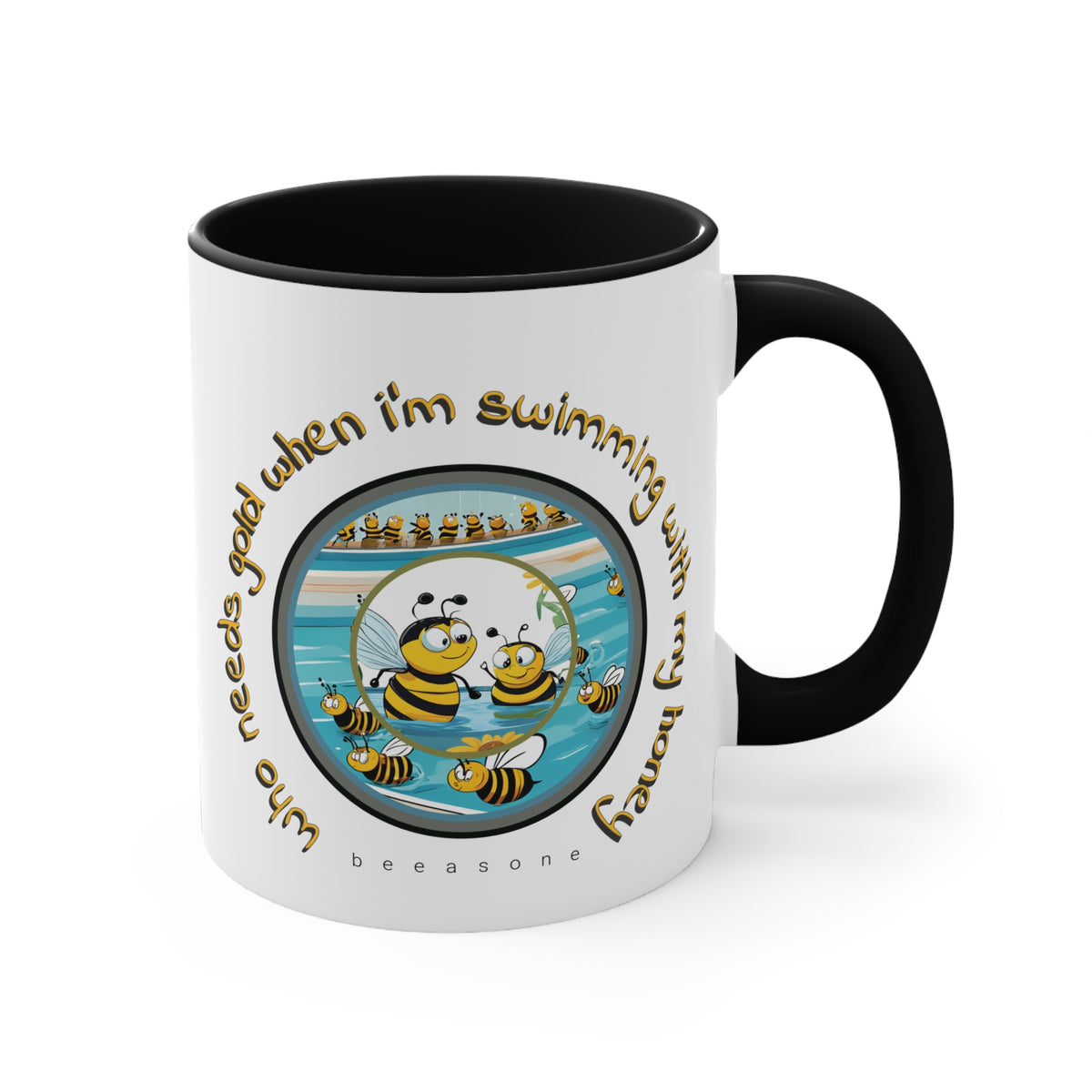 Swimming with my honey gold beeasone coloured Coffee Mug 325ml (Standard 11oz)