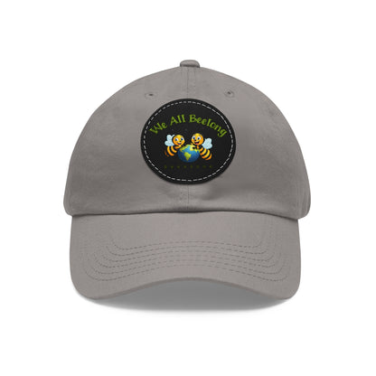 We all beelong beeasone Hat with round leather patch