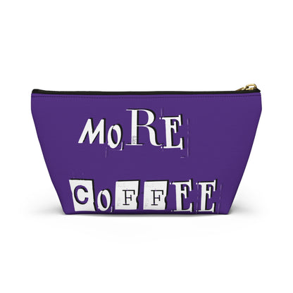 I need more coffee - double shot - cosmetics bag - purple