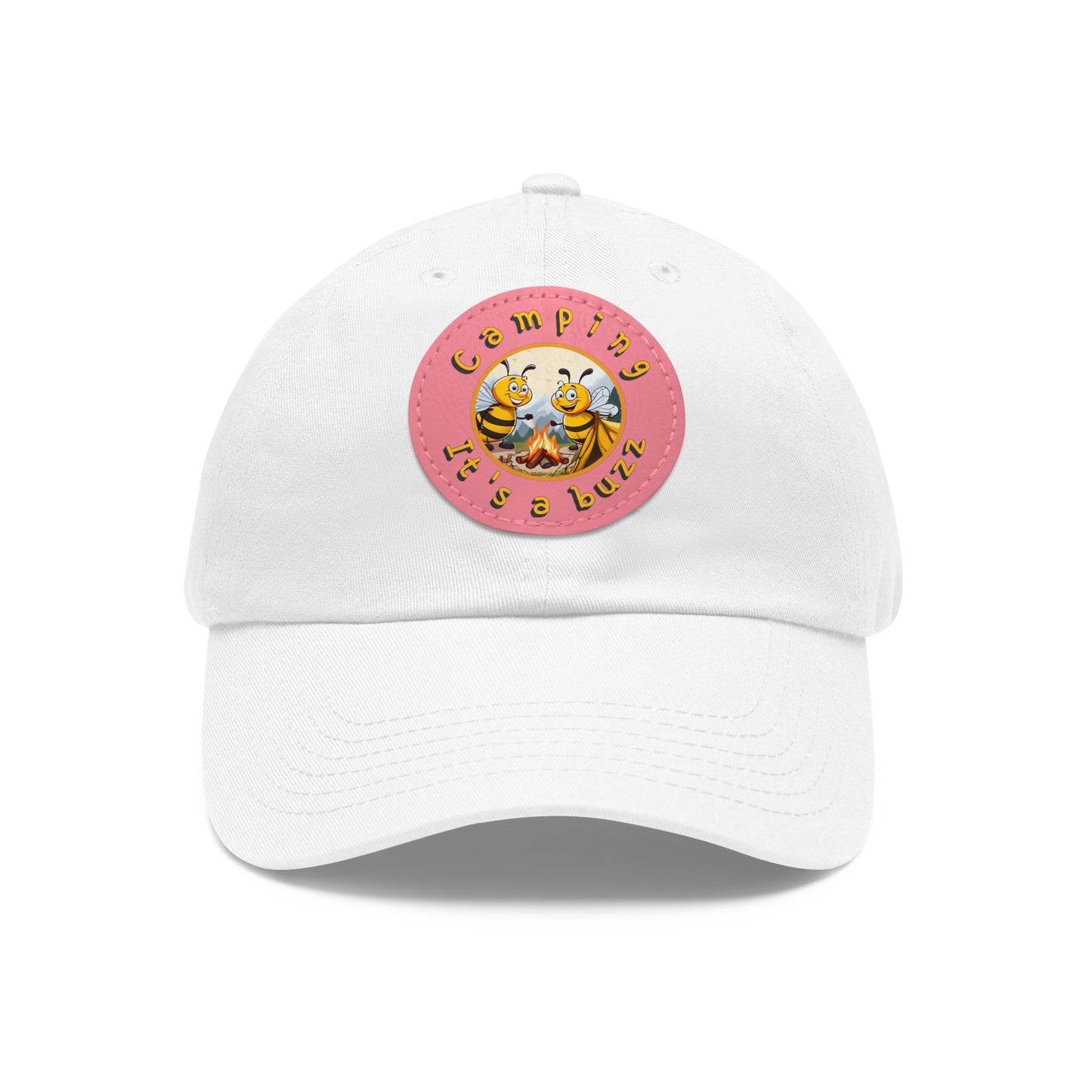 Camping it's a buzz beeasone Hat with round leather patch