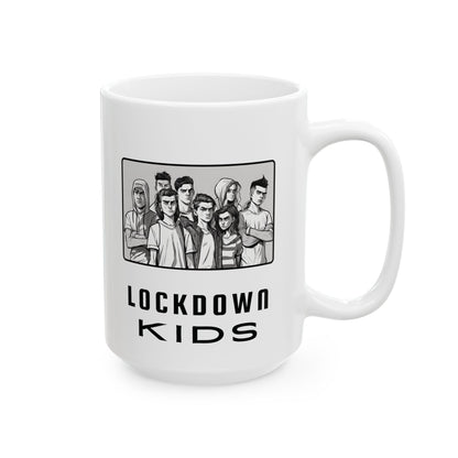 Lockdown Kids not too happy after experiencing lockdowns - double sided - Covid Lockdown Cup - mono