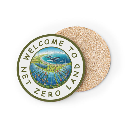 Net Zero Land Coaster - 9.5cm diameter (3.7") available as 1 piece or set of 4. Limited edition (V14)