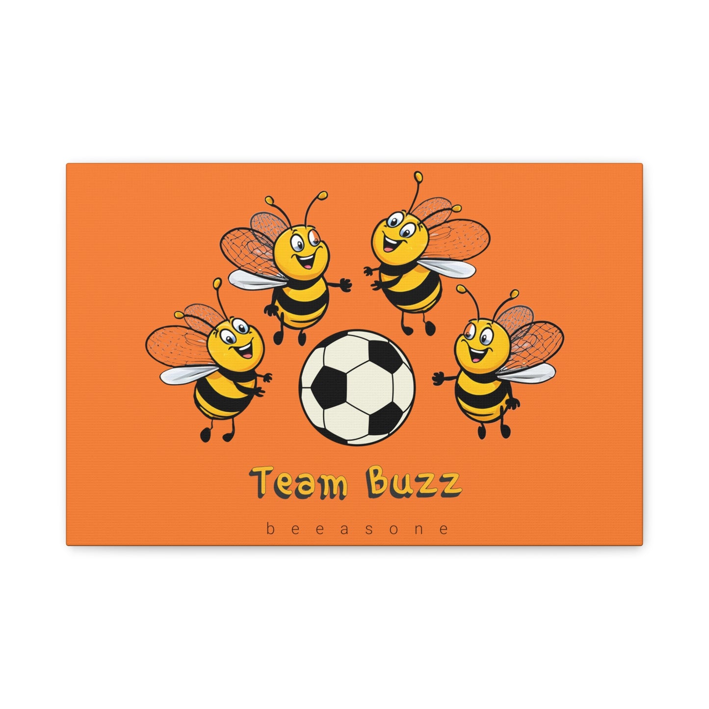 Soccer beeasone print on canvas with hanging kit