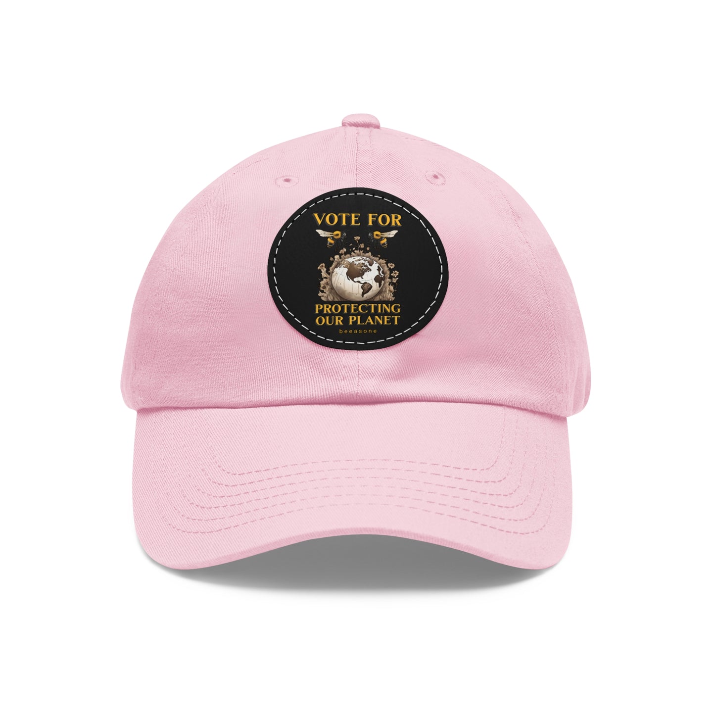 Vote for protecting our planet beeasone Hat with round leather patch