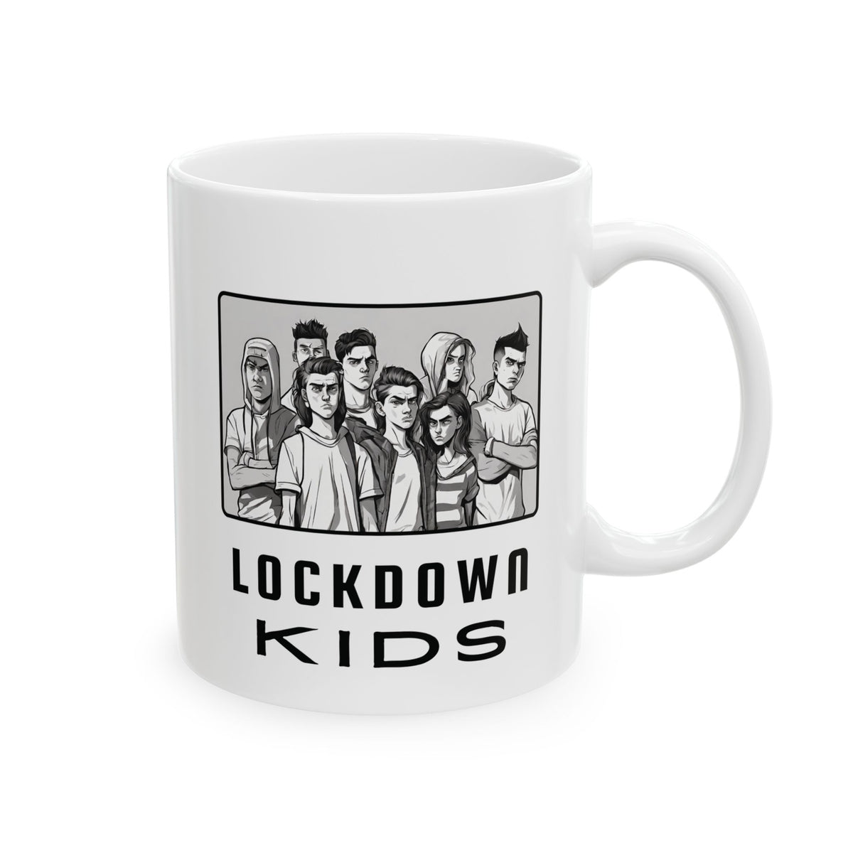 Lockdown Kids not too happy after experiencing lockdowns - double sided - Covid Lockdown Cup - mono