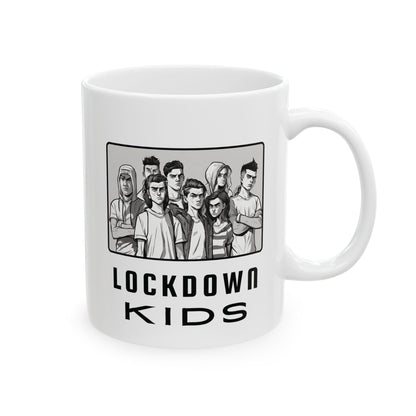 Lockdown Kids not too happy after experiencing lockdowns - double sided - Covid Lockdown Cup - mono