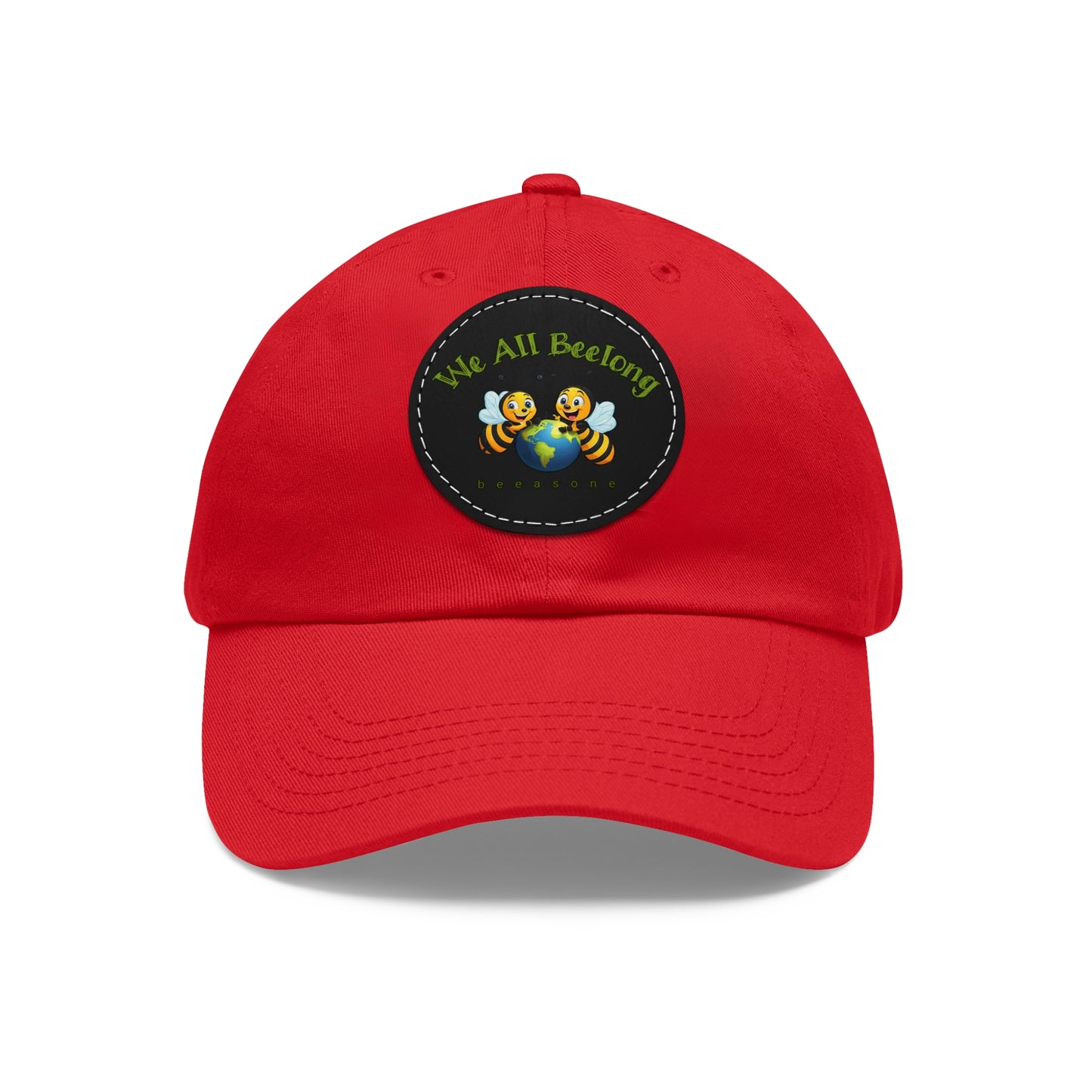 We all beelong beeasone Hat with round leather patch