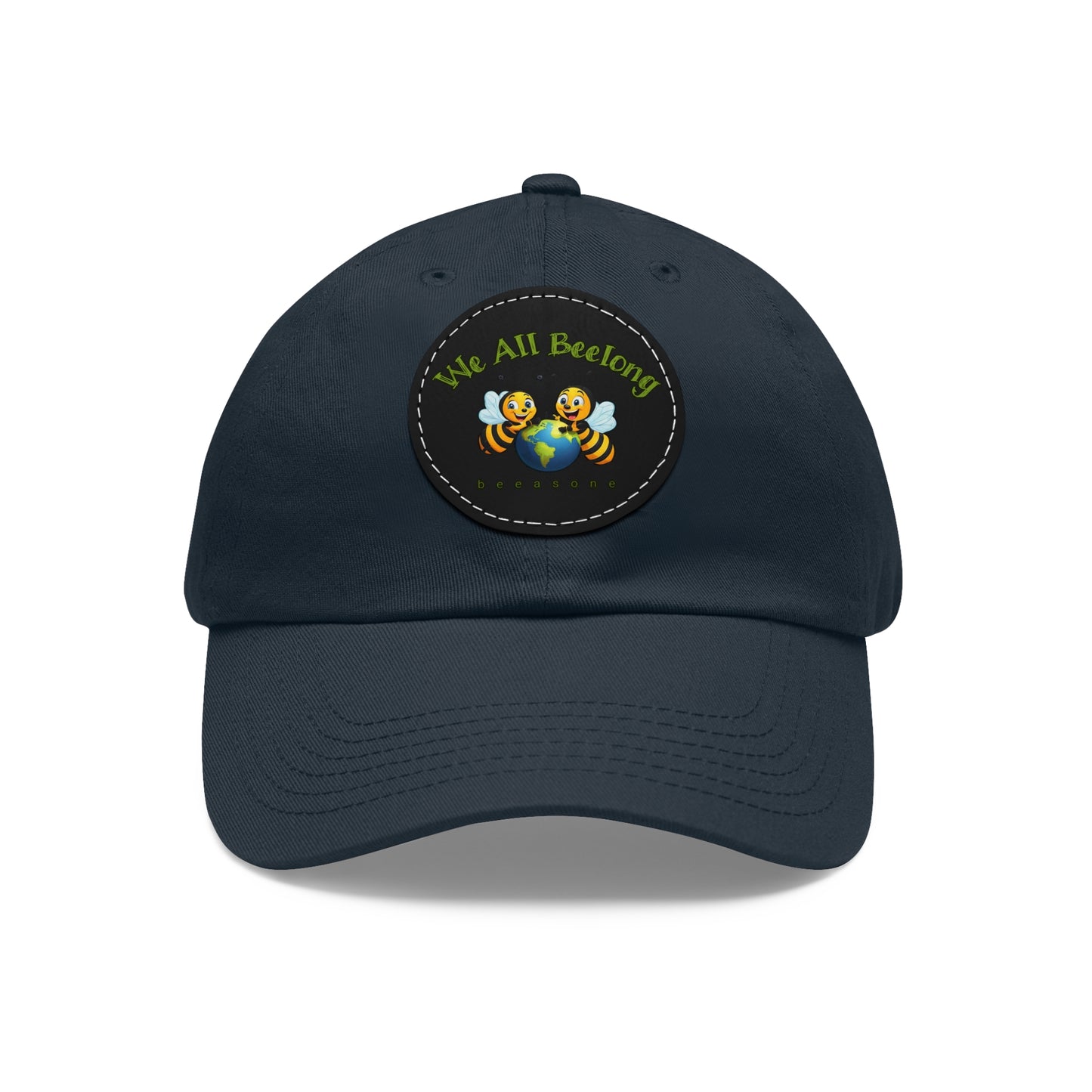 We all beelong beeasone Hat with round leather patch