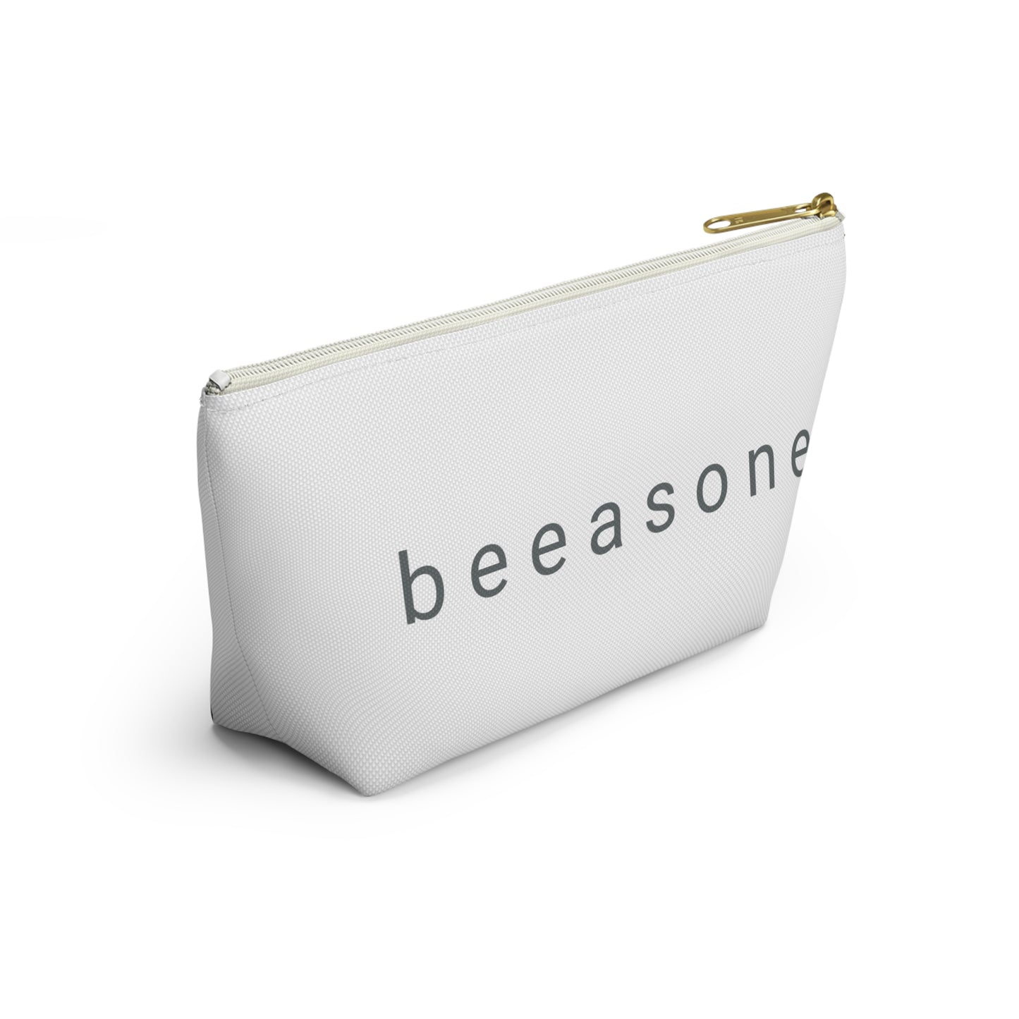 Life's happier with bees beeasone stylish white cosmetics pouch