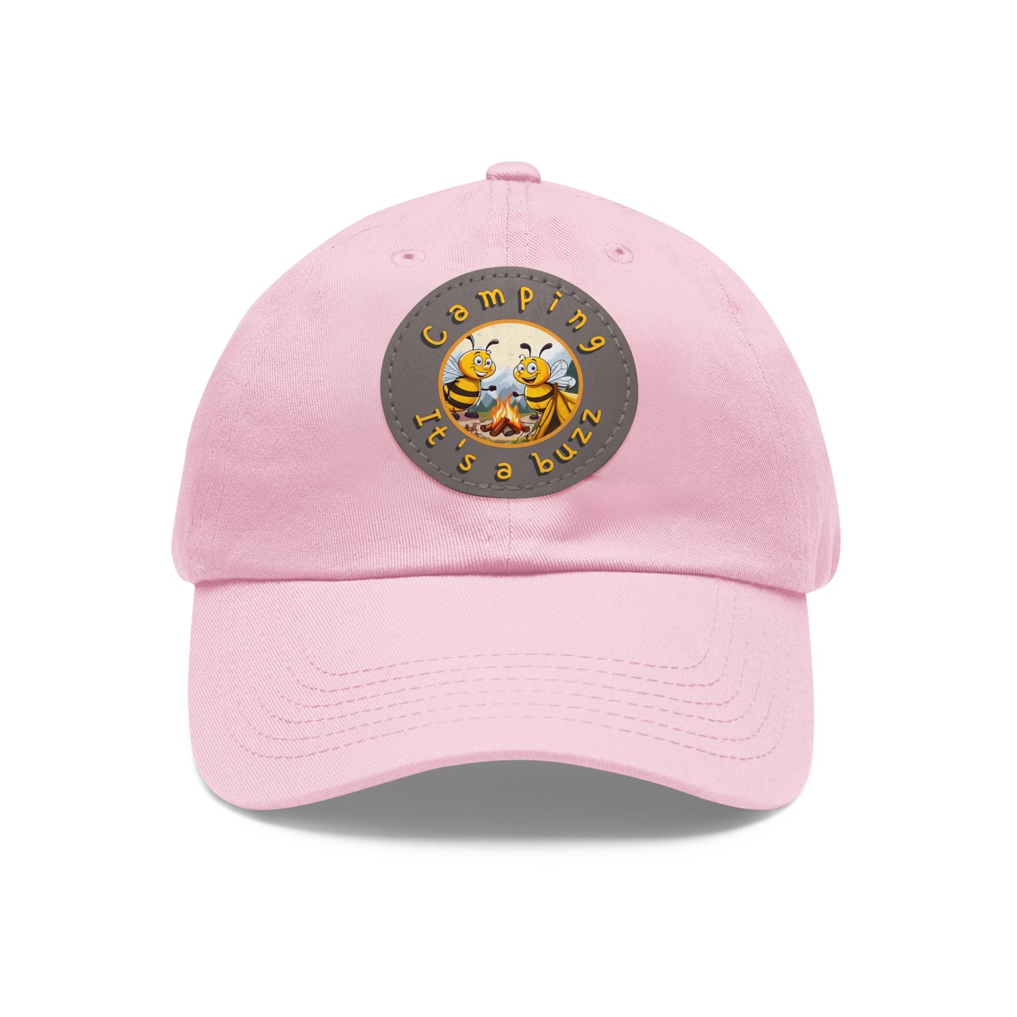 Camping it's a buzz beeasone Hat with round leather patch