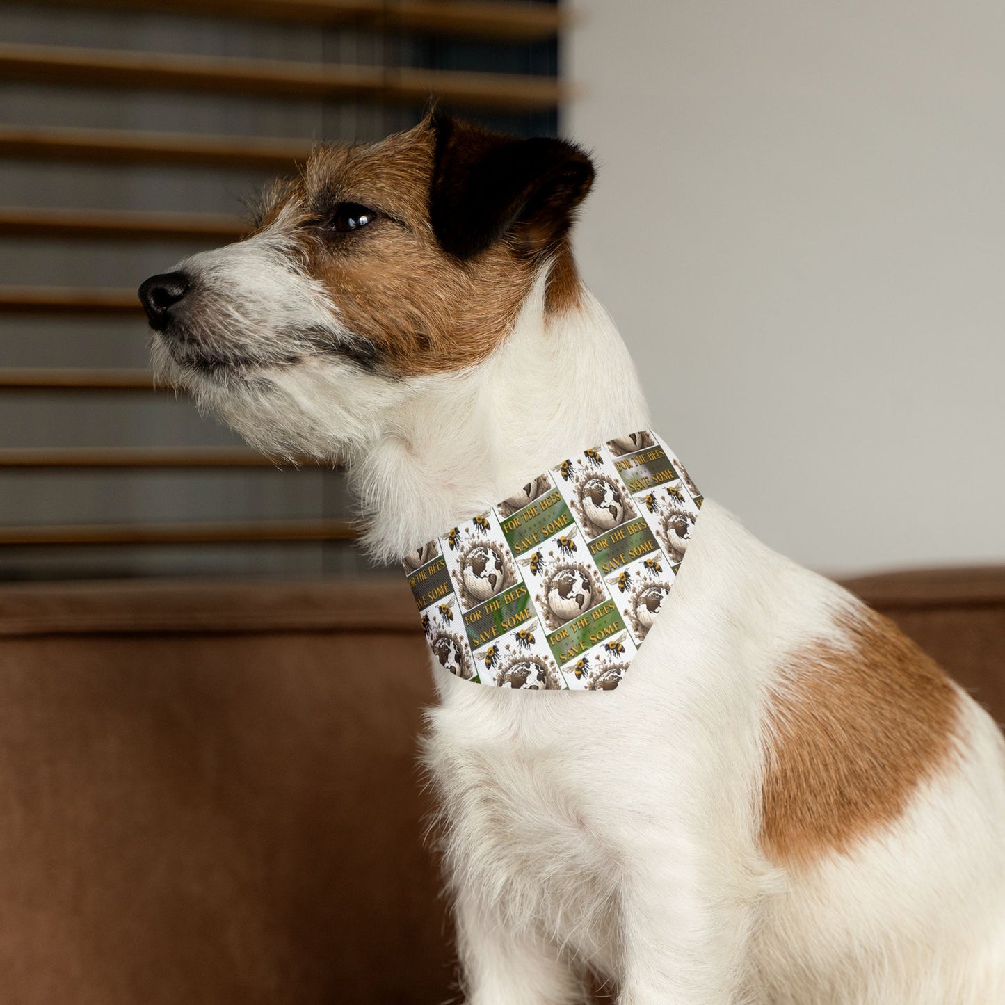 Sophisticated planet loving dog, cat, or ferret pet bandana - includes adjustable buckle up black collar