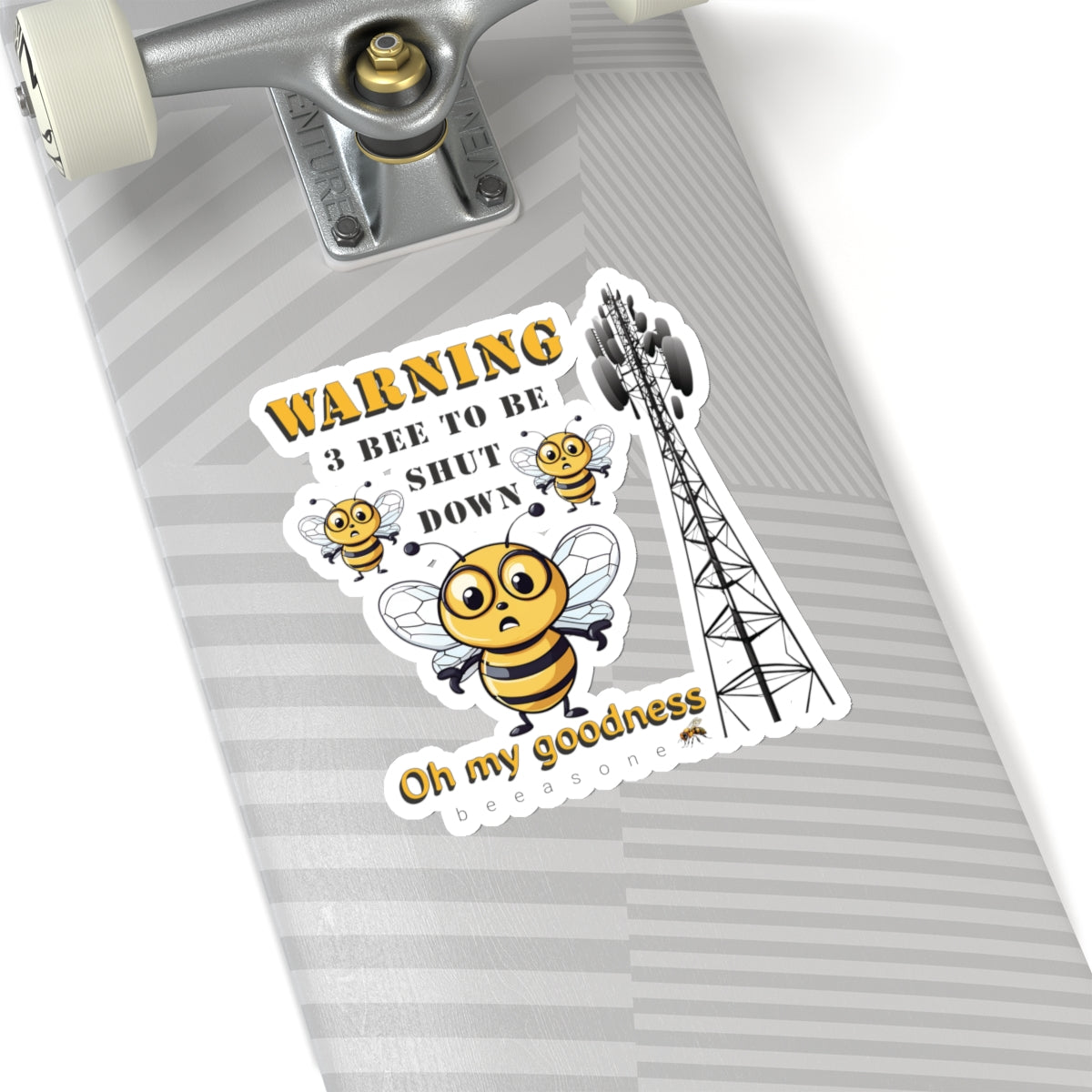 WARNING 3 Bee to be shut down. Oh my goodness bee beeasone sticker