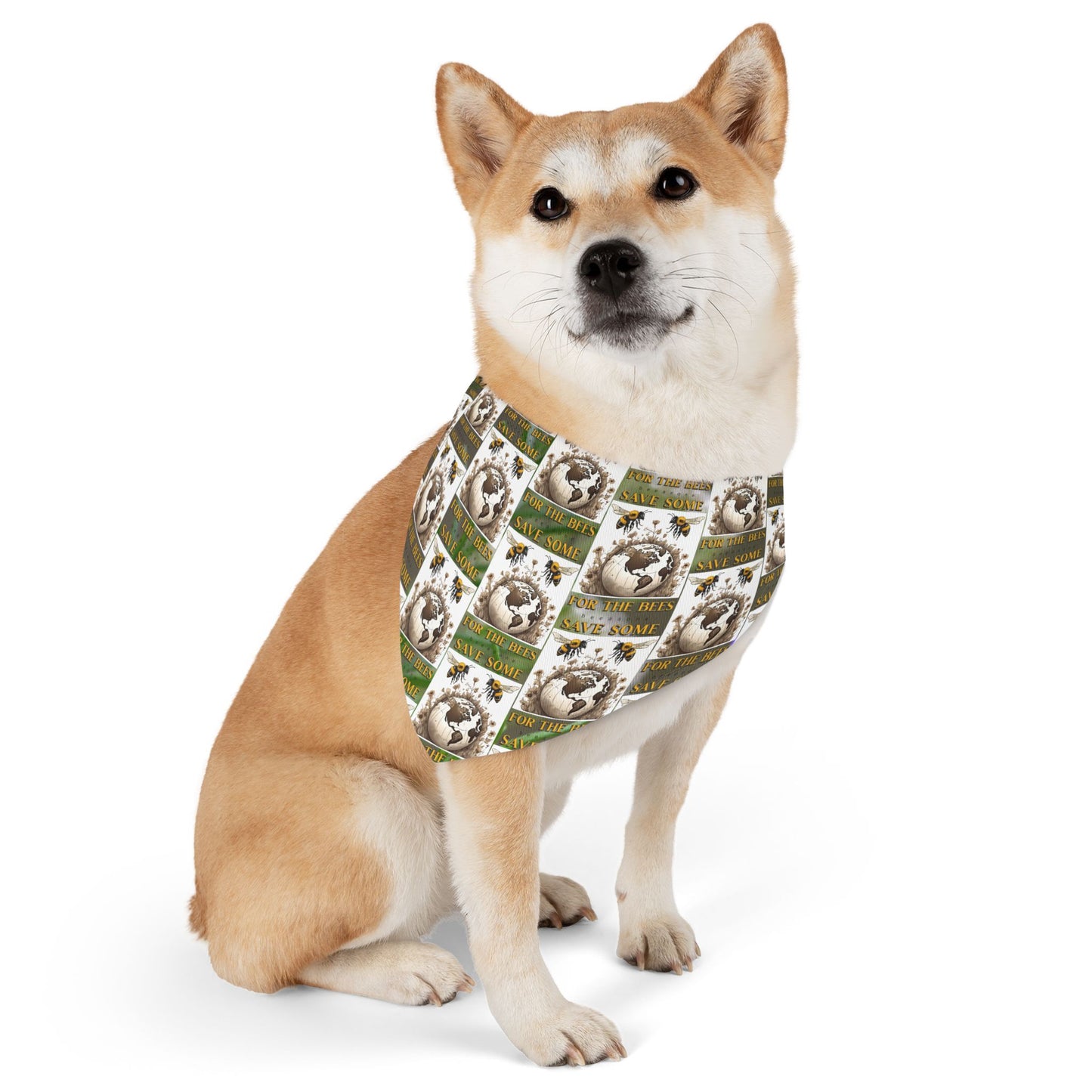 Sophisticated planet loving dog, cat, or ferret pet bandana - includes adjustable buckle up black collar