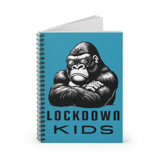 Lockdown Kids spiral note book - Gorilla - Turquoise