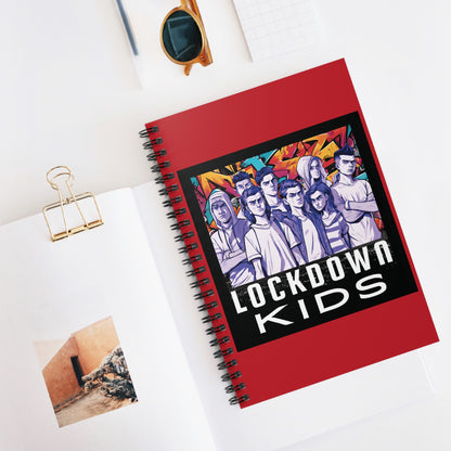 Lockdown Kids spiral note book - Dark Red
