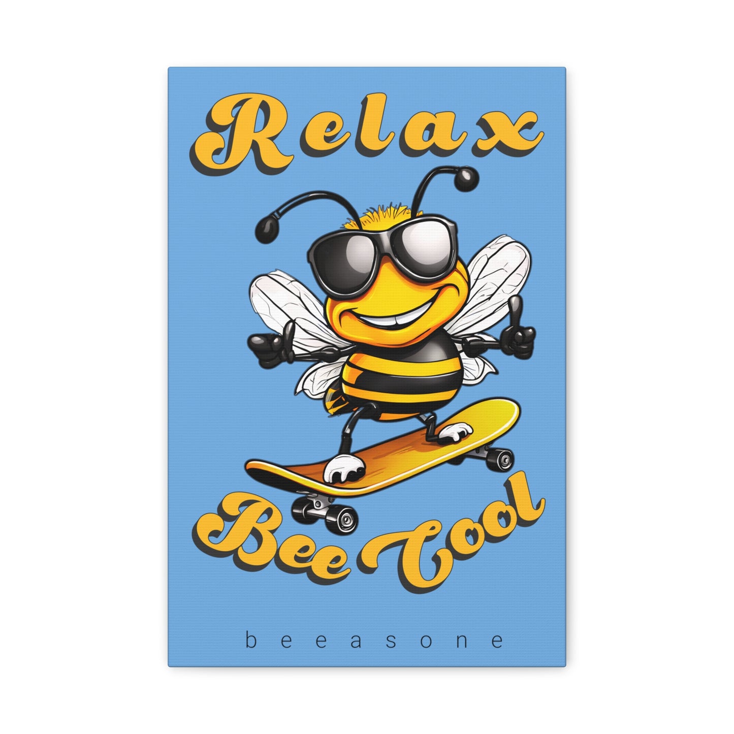 Skateboard beeasone print on canvas with hanging kit - Relax