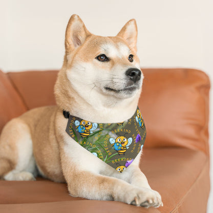 Beelong pet bandana collar - never let go with the included adjustable buckle up black collar