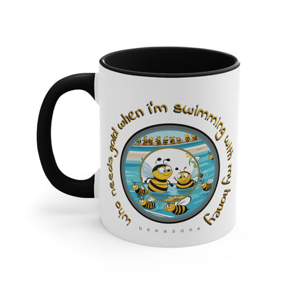 Swimming with my honey gold beeasone coloured Coffee Mug 325ml (Standard 11oz)