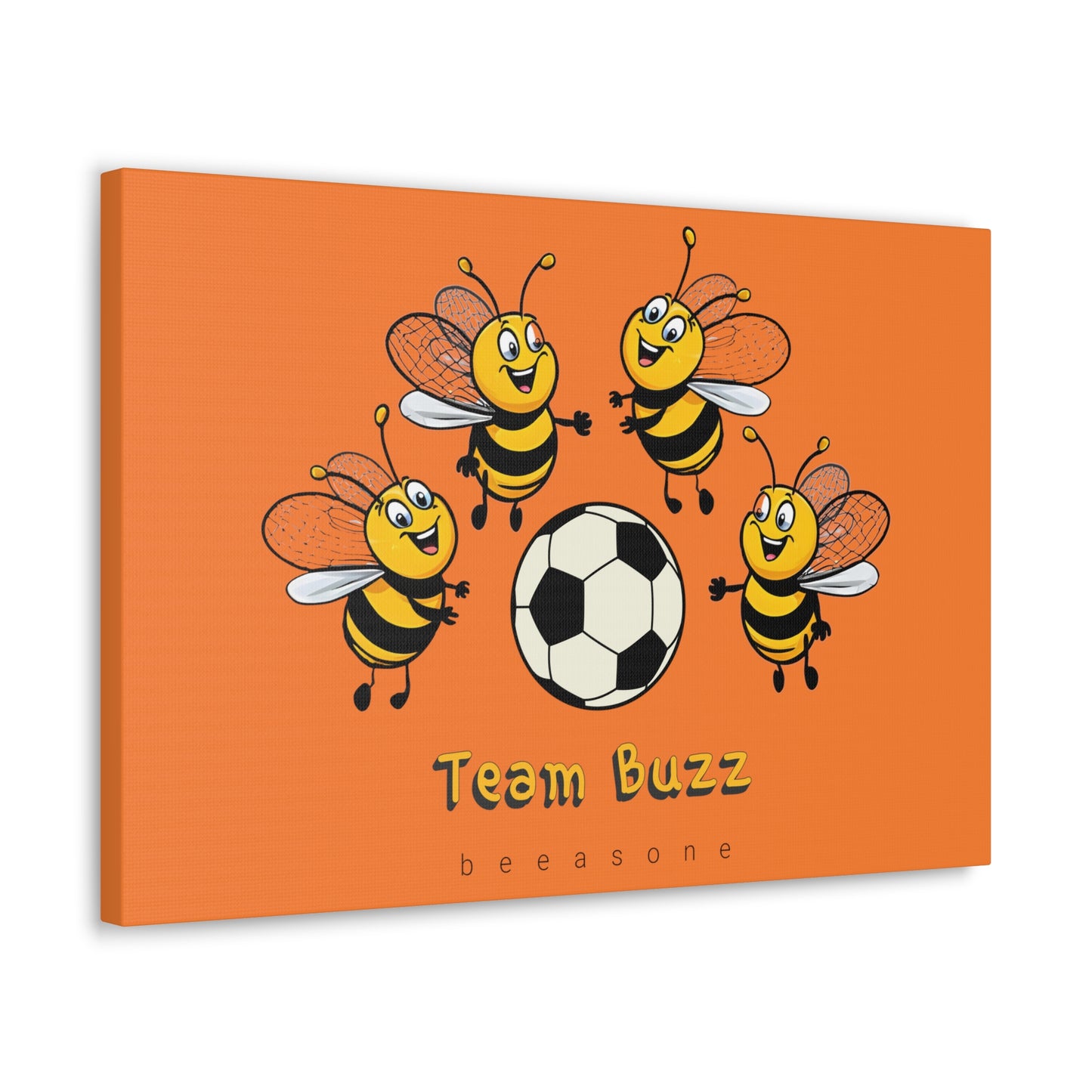 Soccer beeasone print on canvas with hanging kit