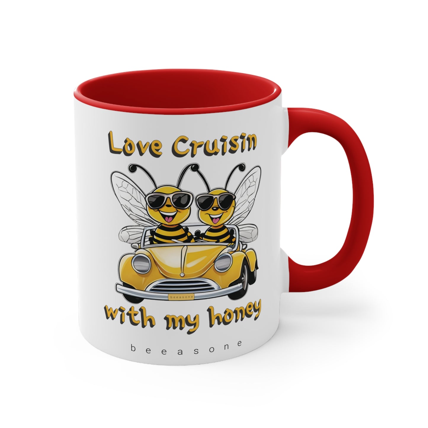 Love cruisin with my honey beeasone coloured Hot chocolate or Coffee Mug 325ml (Standard 11oz)