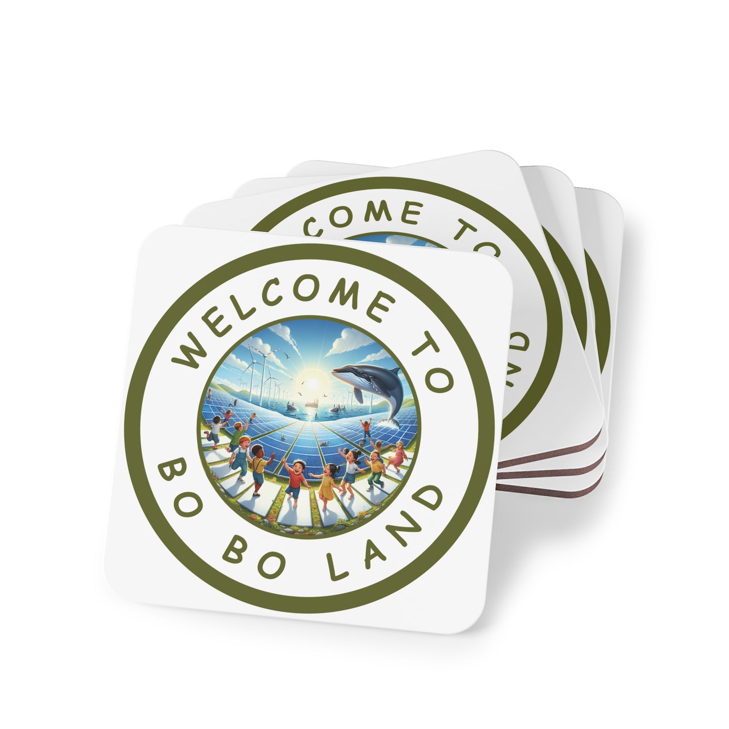 Net Zero Land Coaster - 9.5cm diameter (3.7") available as 1 piece or set of 4. Limited edition (V25)