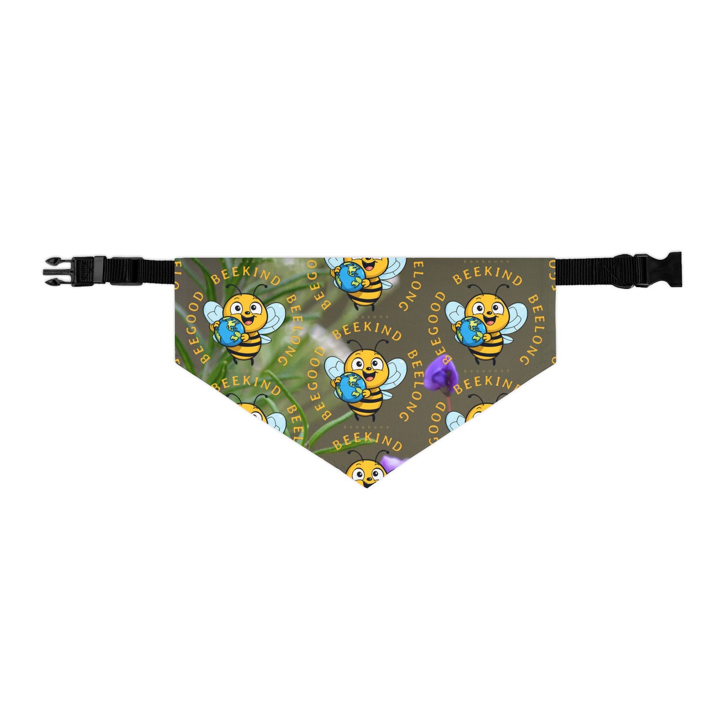 Beelong pet bandana - never let go with the included adjustable buckle up black collar