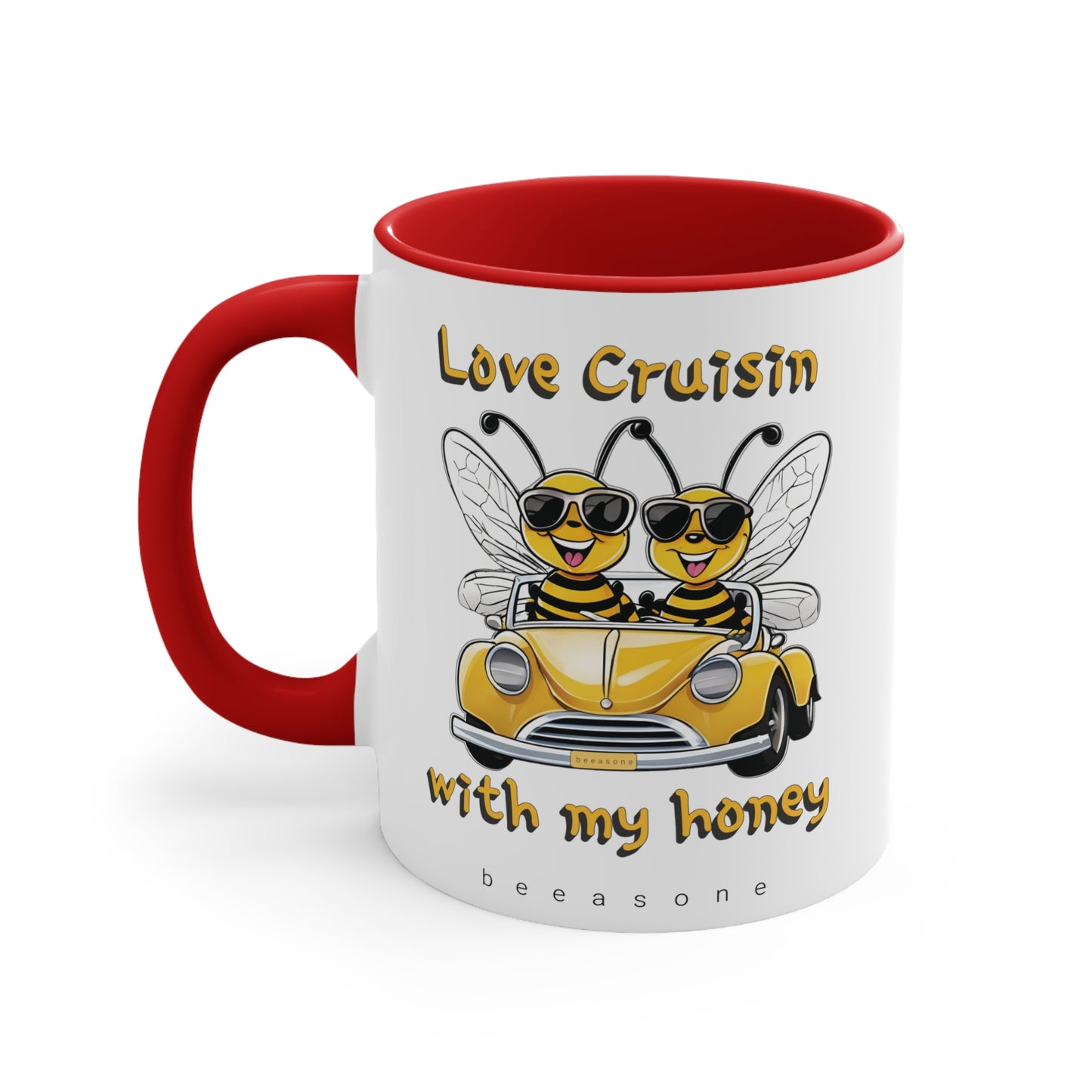 Love cruisin with my honey beeasone coloured Hot chocolate or Coffee Mug 325ml (Standard 11oz)