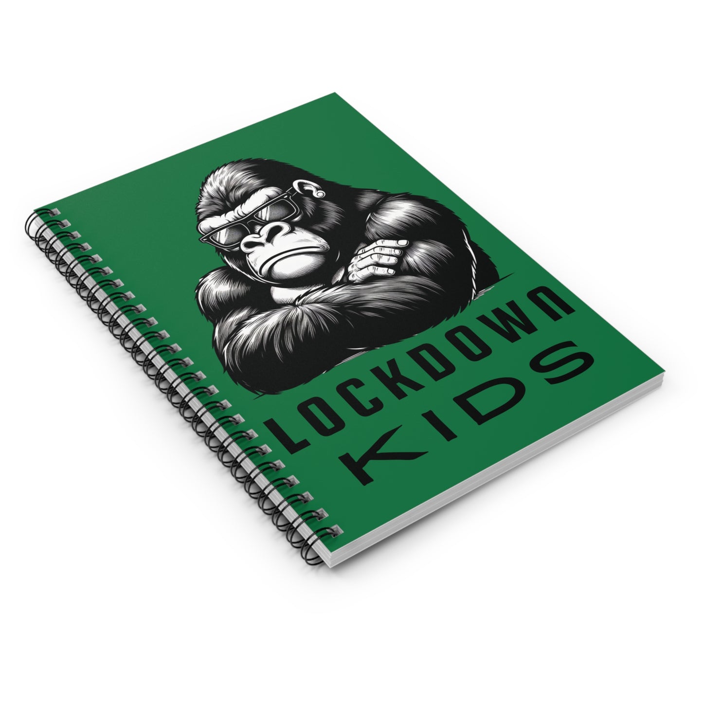 Lockdown Kids spiral note book - Gorilla - Dark Green
