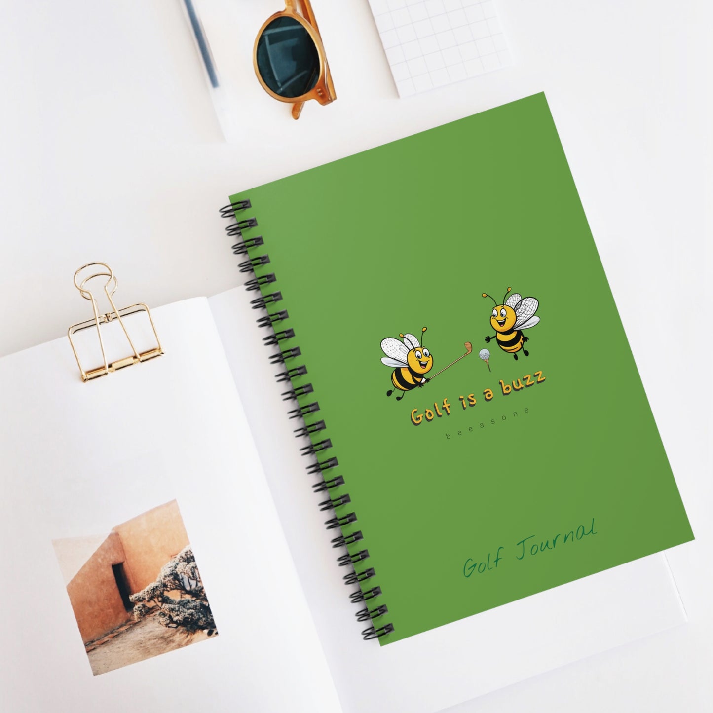 Golf Journal beeasone  Special Edition Spiral Notebook - Ruled Line. 118 page (59 sheets)