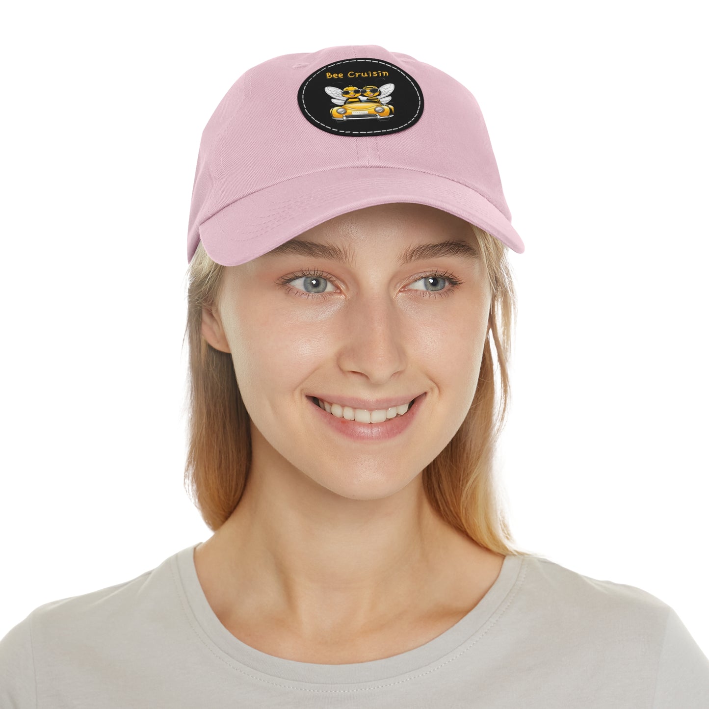 Bee cruisin beeasone Hat with round leather patch