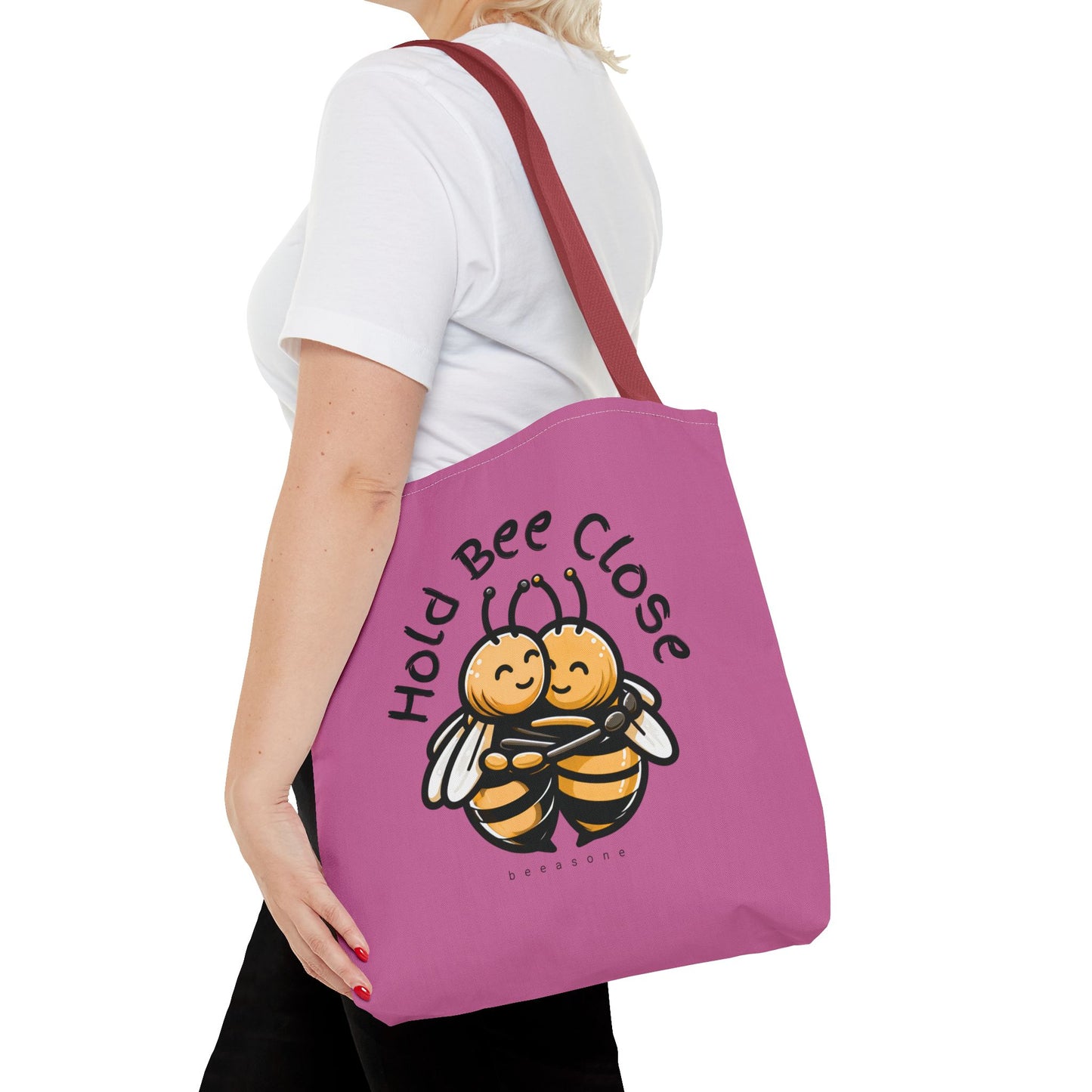 Hold bee close beeasone stylish light pink tote bag