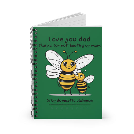 Stop Domestic Violence Note Book - green