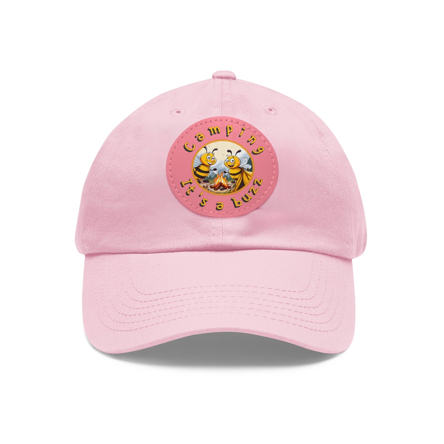 Camping it's a buzz beeasone Hat with round leather patch