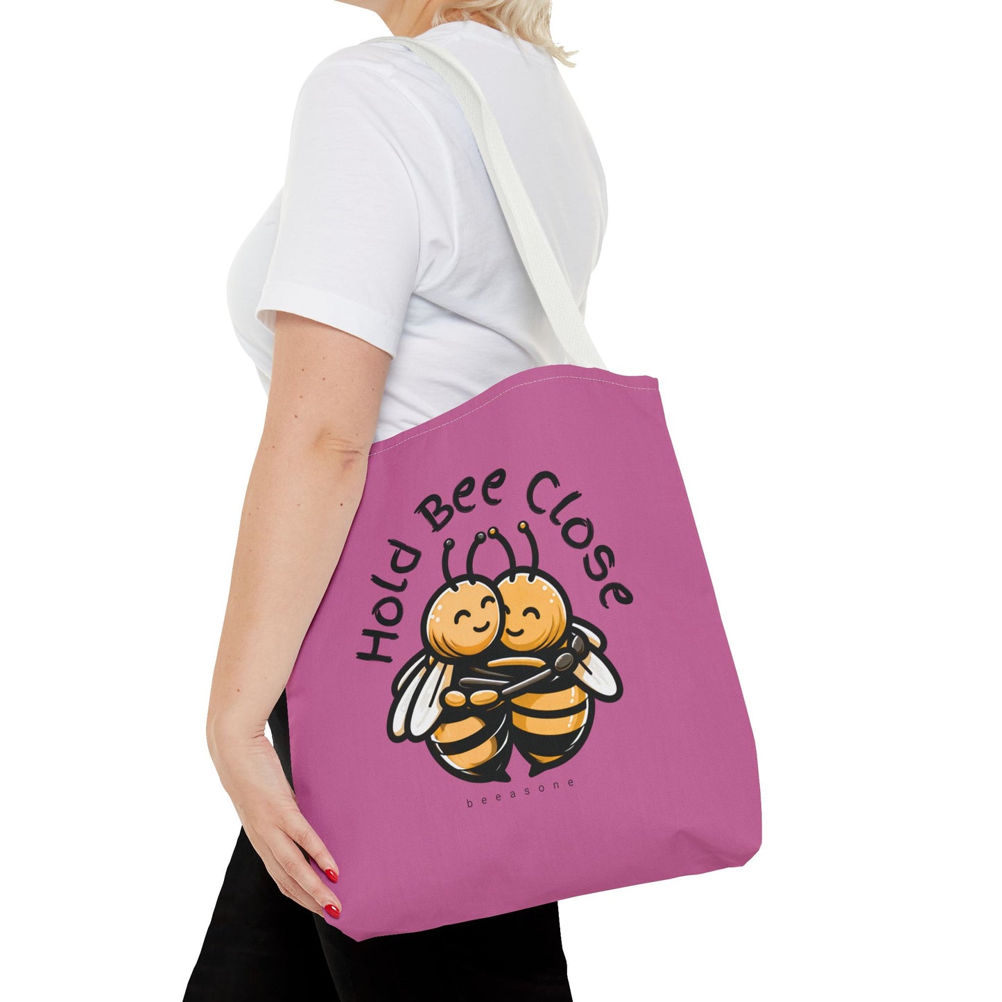 Hold bee close beeasone stylish light pink tote bag