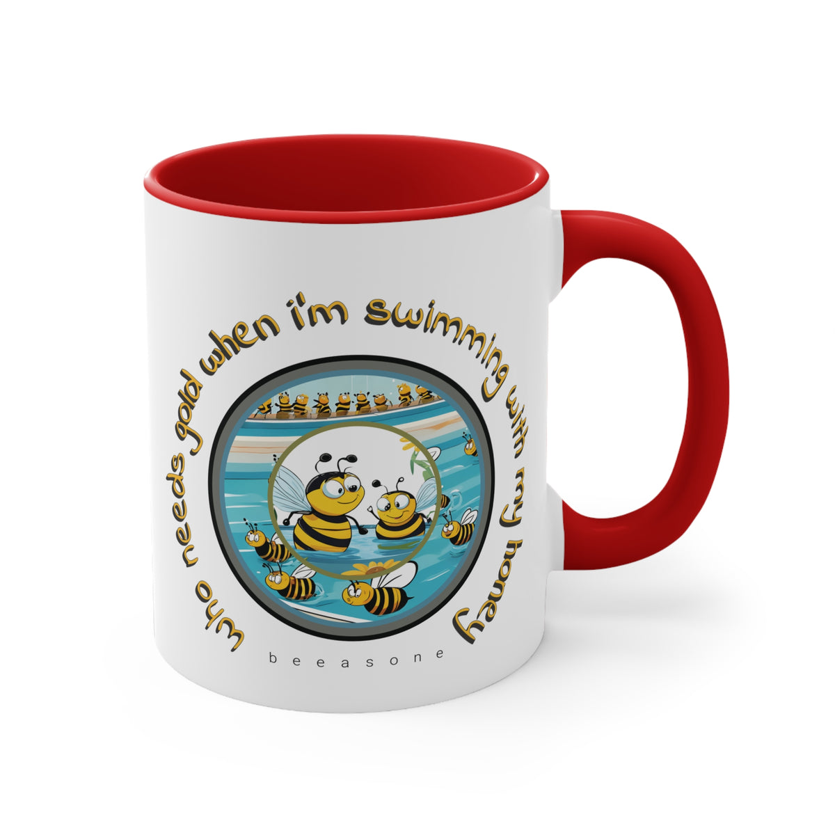 Swimming with my honey gold beeasone coloured Coffee Mug 325ml (Standard 11oz)