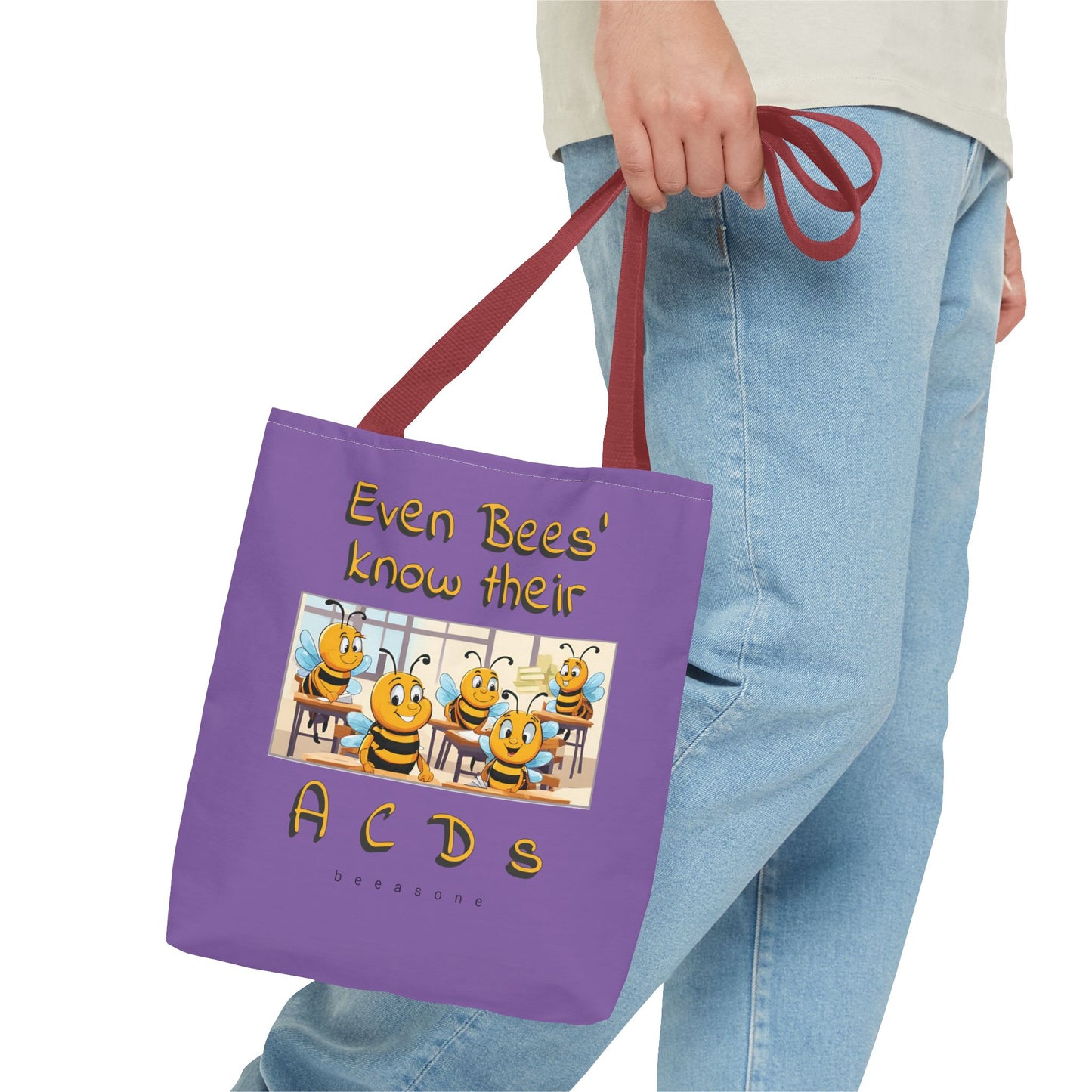 Even bees know their A C D s beeasone stylish purpil Tote Bag Special Spelling Bee Promotion