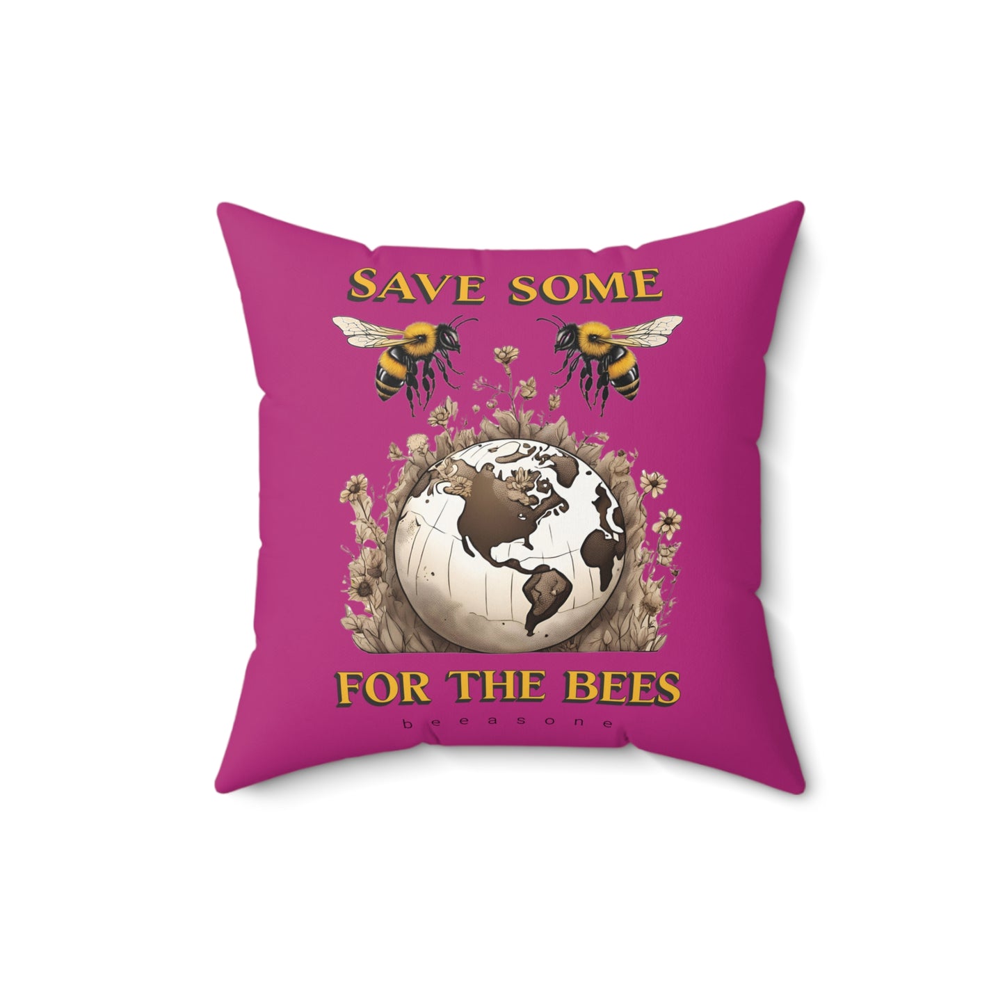 Save some for the bees beeasone square cushion / pillow