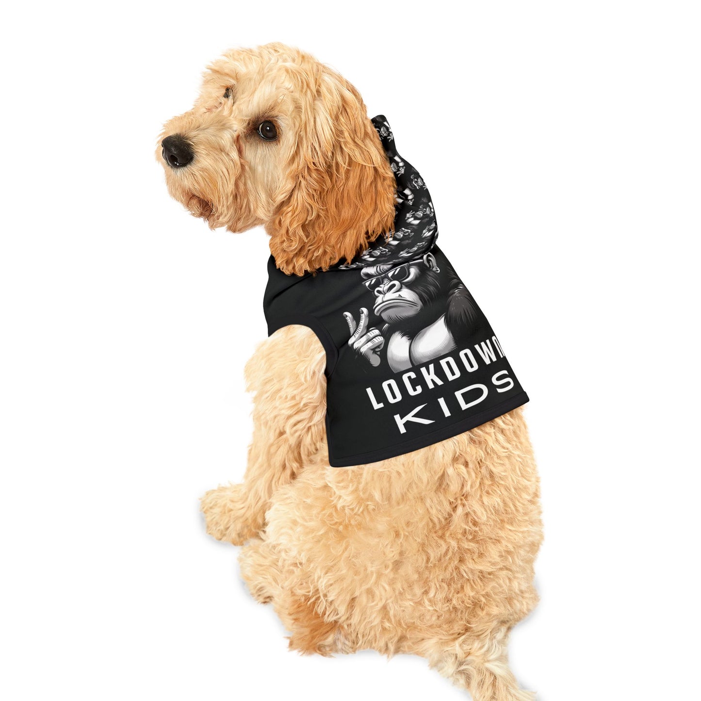 Pet Hoodie - Lockdown Kids - Gorilla ordering two coffees :)