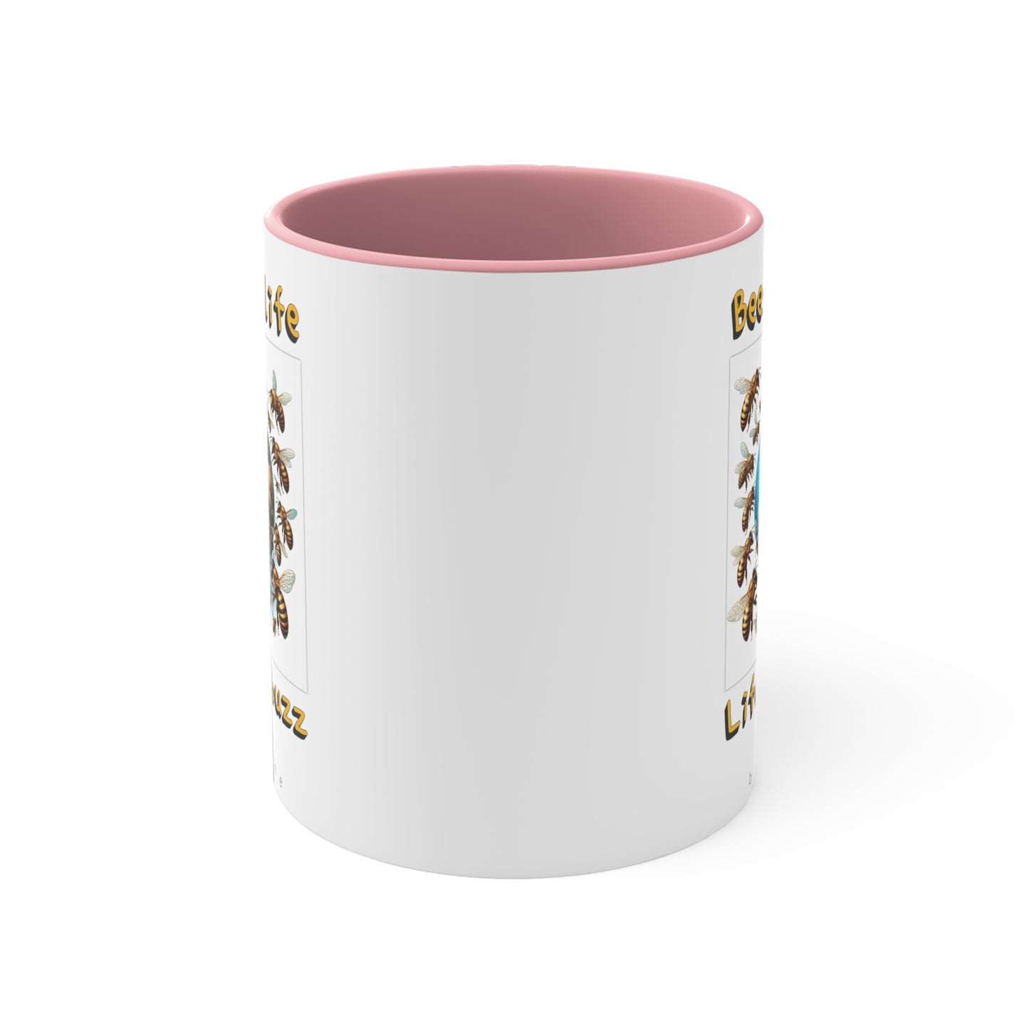 Bees are life. Life's a buzz beeasone coloured Hot chocolate or Coffee Mug 325ml (Standard 11oz)