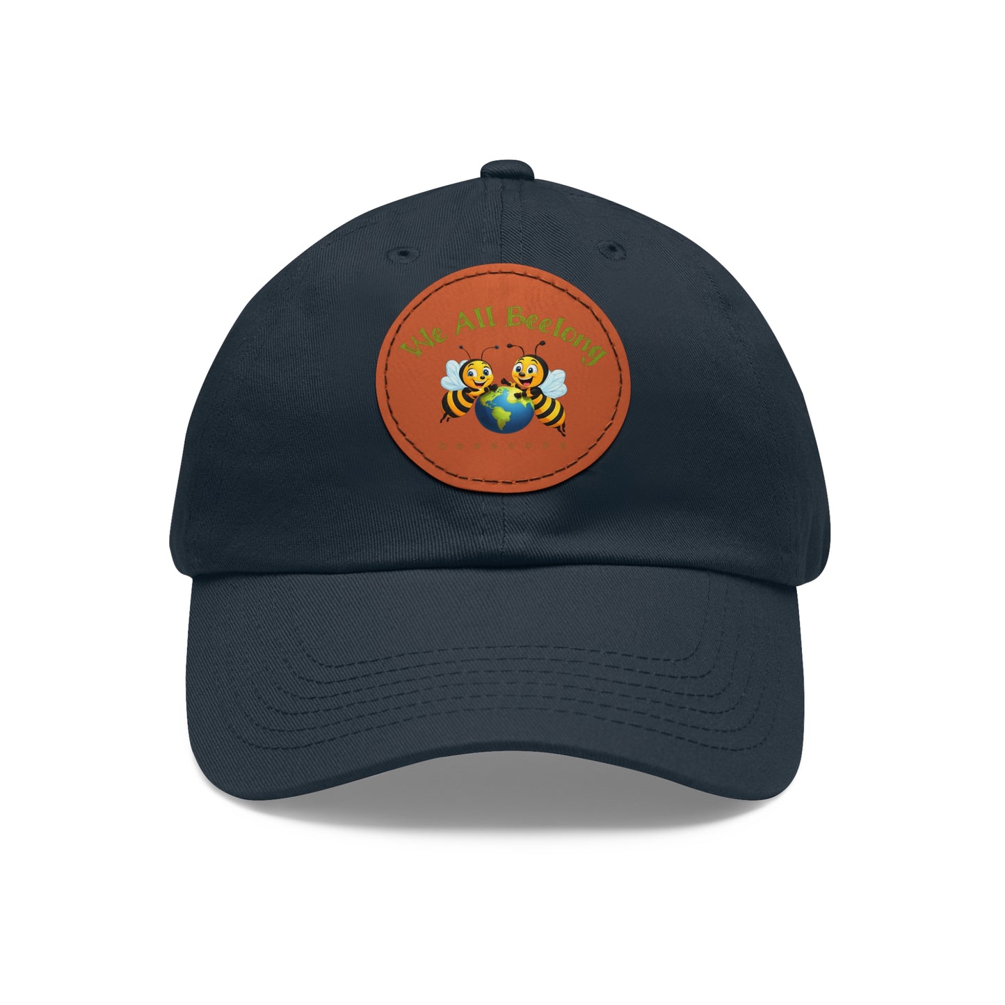 We all beelong beeasone Hat with round leather patch