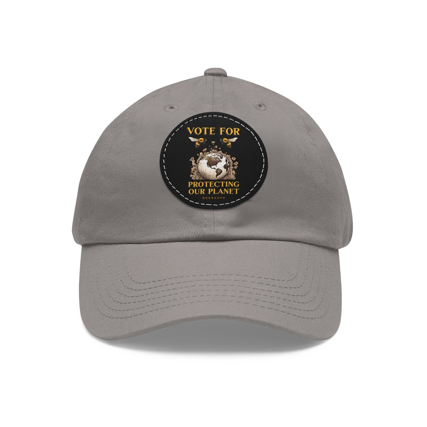 Vote for protecting our planet beeasone Hat with round leather patch