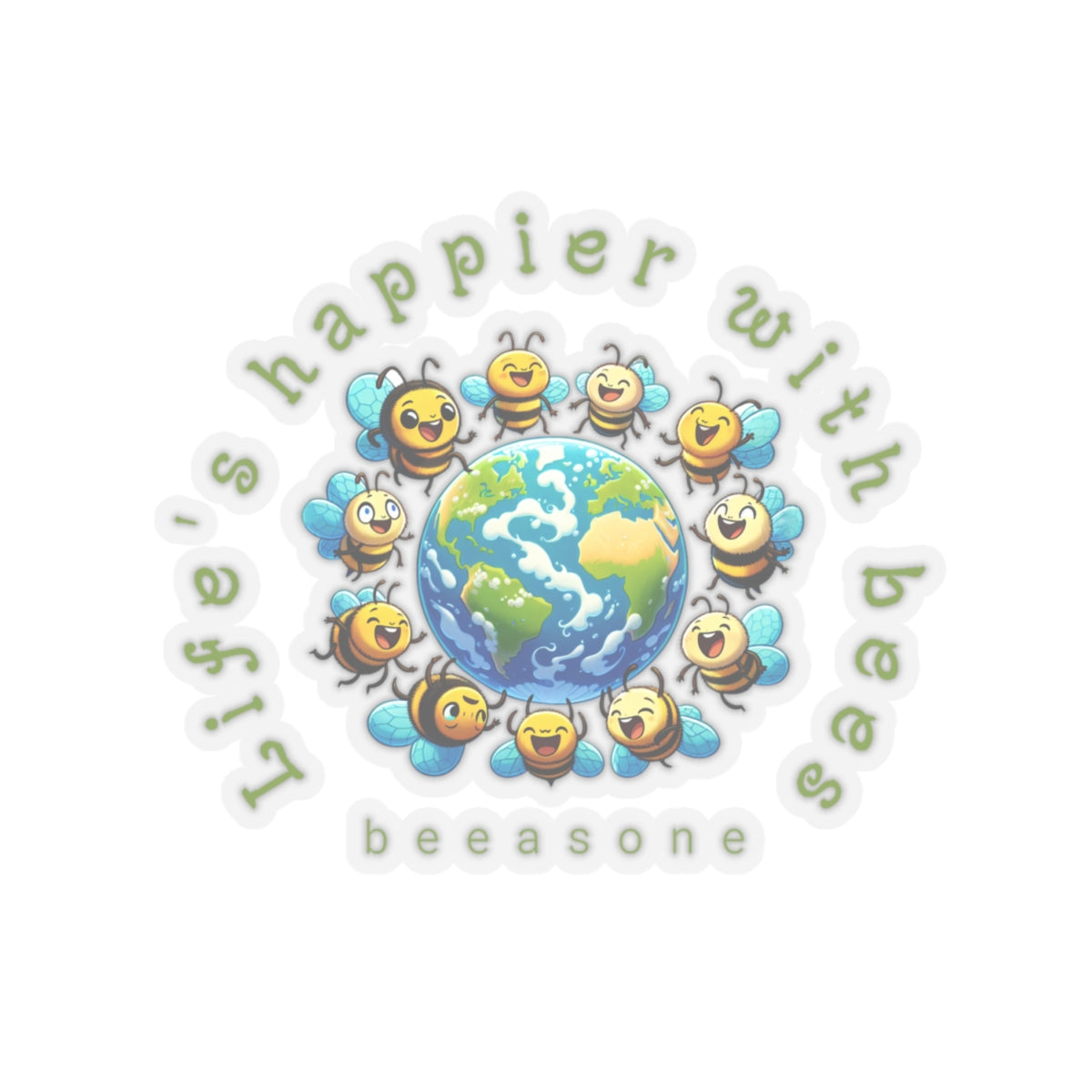 Life's happier with bees beeasone Sticker