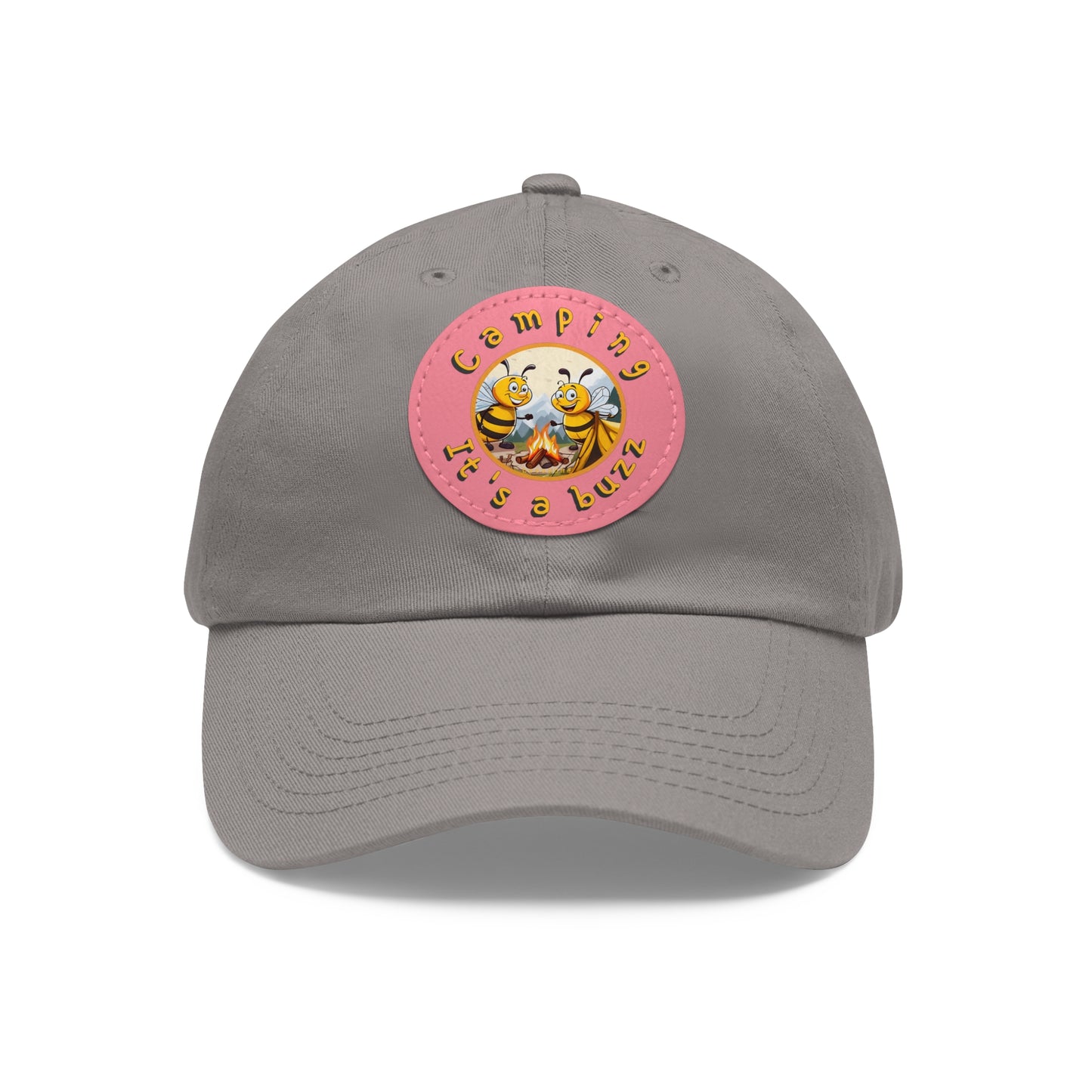 Camping it's a buzz beeasone Hat with round leather patch