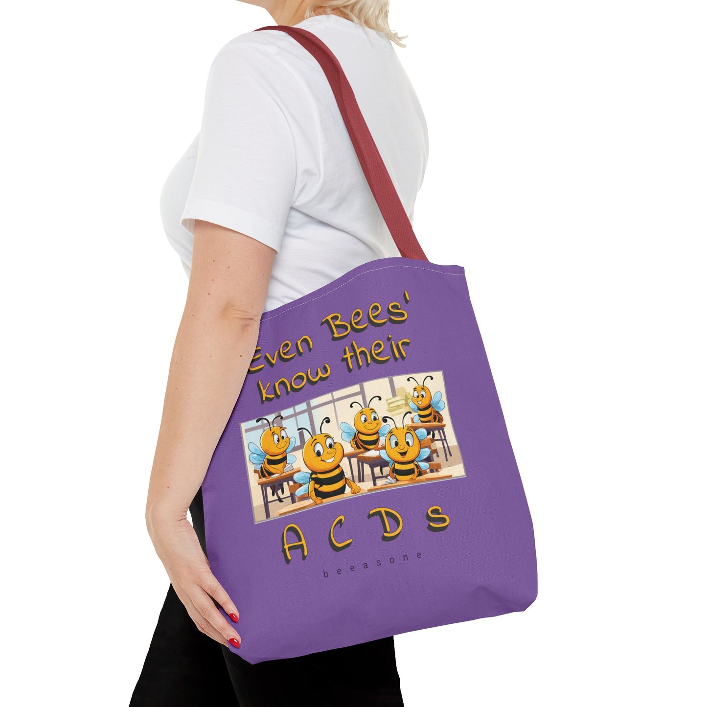 Even bees know their A C D s beeasone stylish purpil Tote Bag Special Spelling Bee Promotion